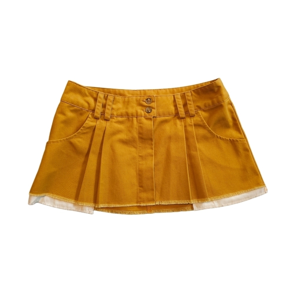 BDG Urban Outfitters Mustard Yellow Mini Pleated Skirt Medium